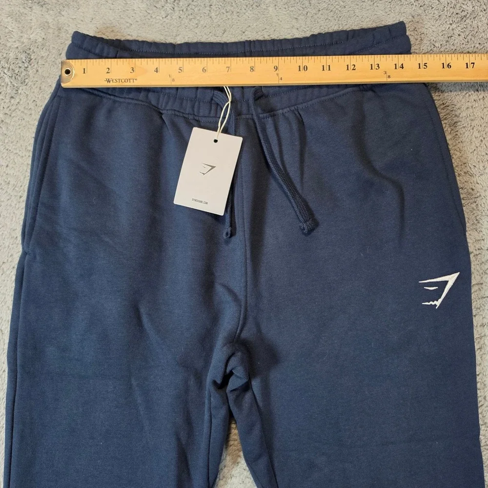 Gymshark Crest Jogger Mens Small Navy Blue Slim Fit Fleece Sweatpants Gym NWT